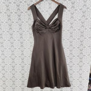 NWT Calvin Klein Sweetheart crisscross fit & flare mini dress 12 brown